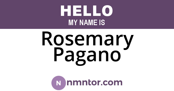 Rosemary Pagano