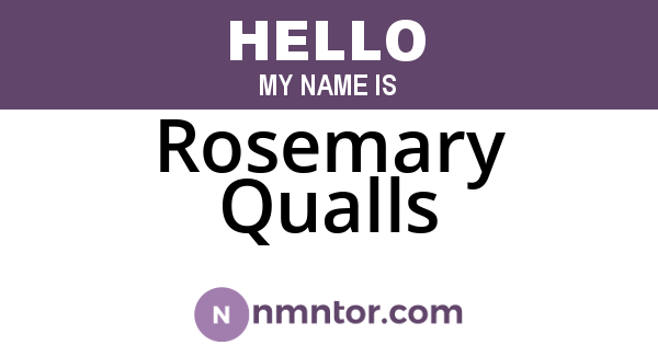 Rosemary Qualls