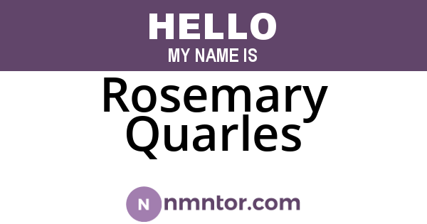 Rosemary Quarles