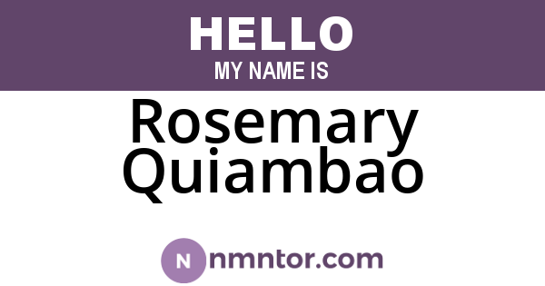 Rosemary Quiambao