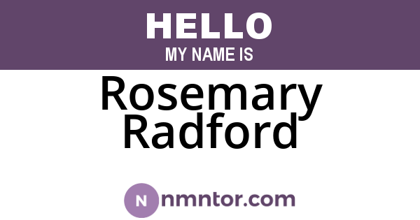Rosemary Radford