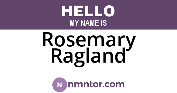Rosemary Ragland
