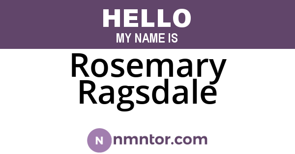 Rosemary Ragsdale