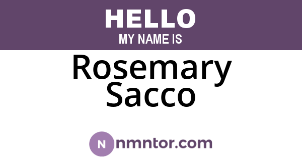 Rosemary Sacco