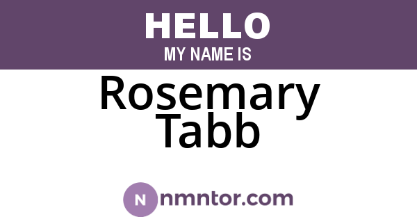 Rosemary Tabb
