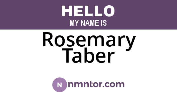 Rosemary Taber