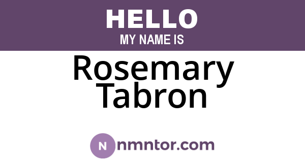 Rosemary Tabron