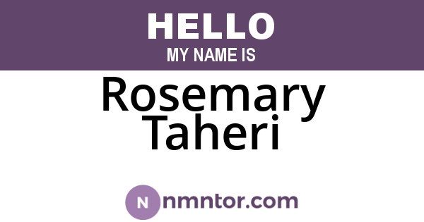 Rosemary Taheri