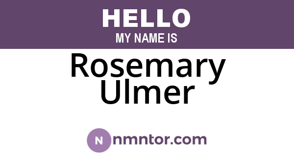Rosemary Ulmer