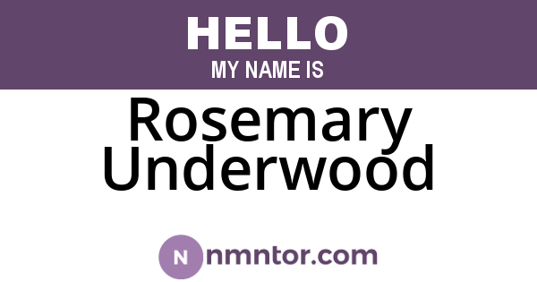 Rosemary Underwood