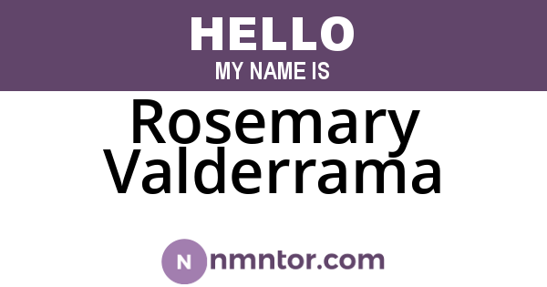 Rosemary Valderrama