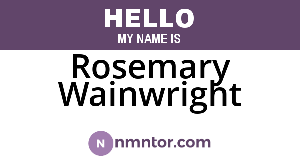 Rosemary Wainwright