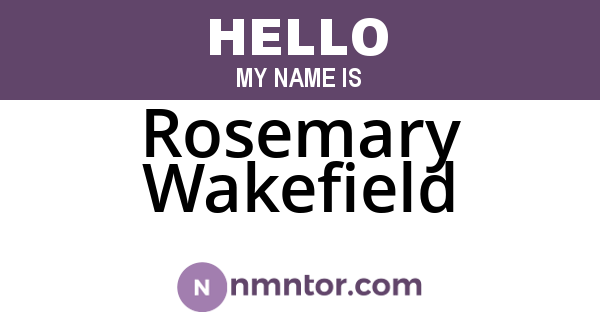 Rosemary Wakefield