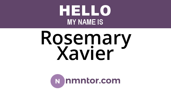 Rosemary Xavier