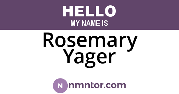 Rosemary Yager