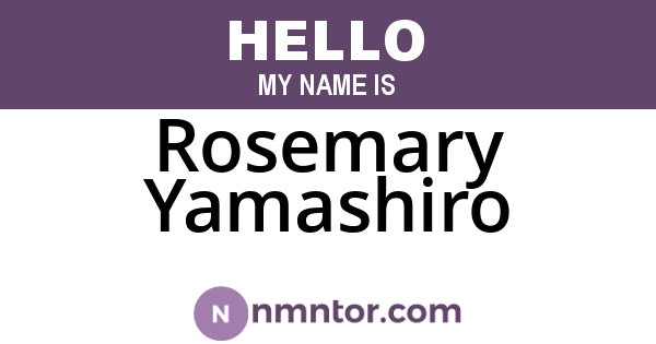 Rosemary Yamashiro