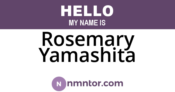 Rosemary Yamashita