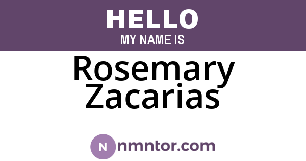 Rosemary Zacarias