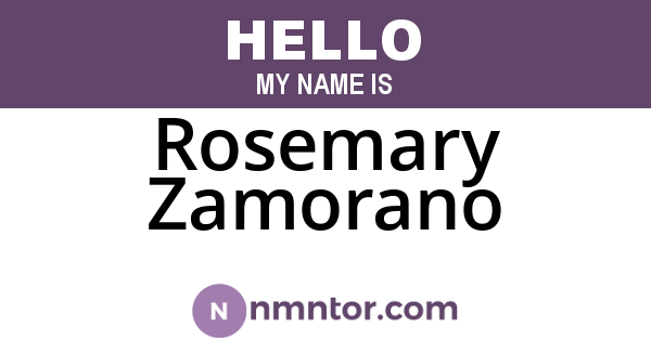 Rosemary Zamorano