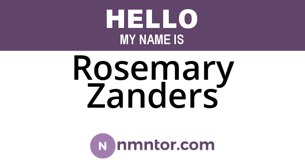 Rosemary Zanders