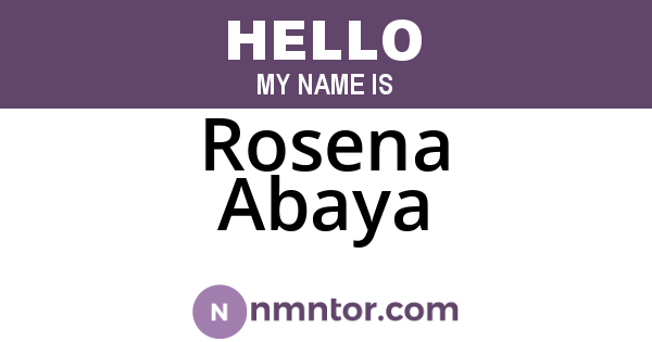 Rosena Abaya