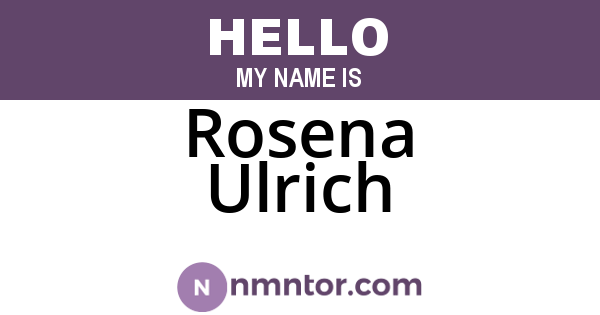 Rosena Ulrich