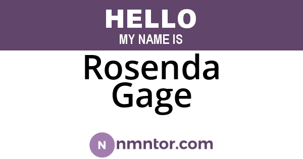 Rosenda Gage