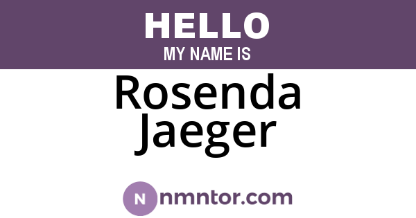 Rosenda Jaeger