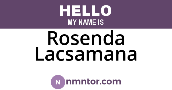 Rosenda Lacsamana