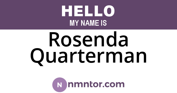 Rosenda Quarterman
