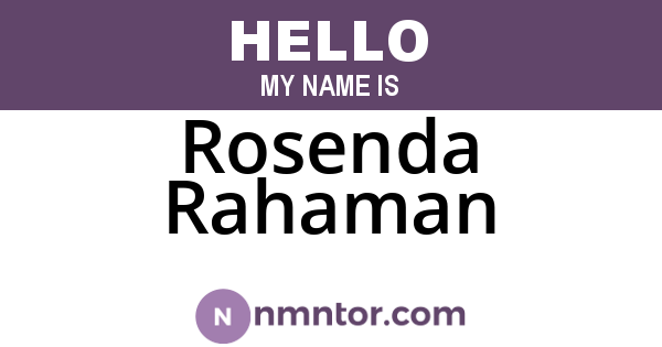 Rosenda Rahaman