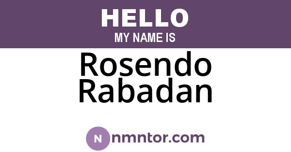 Rosendo Rabadan
