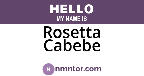 Rosetta Cabebe