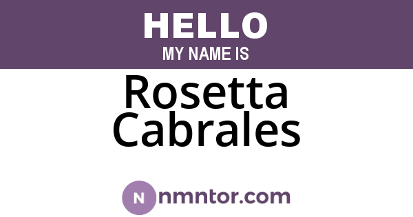 Rosetta Cabrales