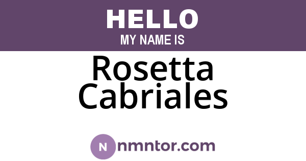 Rosetta Cabriales