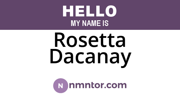 Rosetta Dacanay