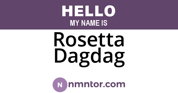 Rosetta Dagdag