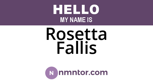 Rosetta Fallis