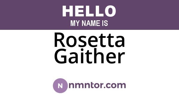 Rosetta Gaither