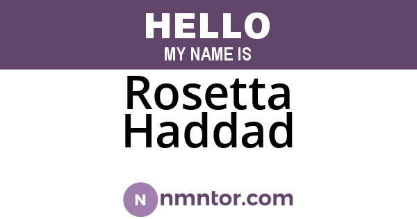 Rosetta Haddad