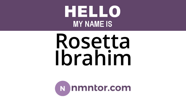 Rosetta Ibrahim
