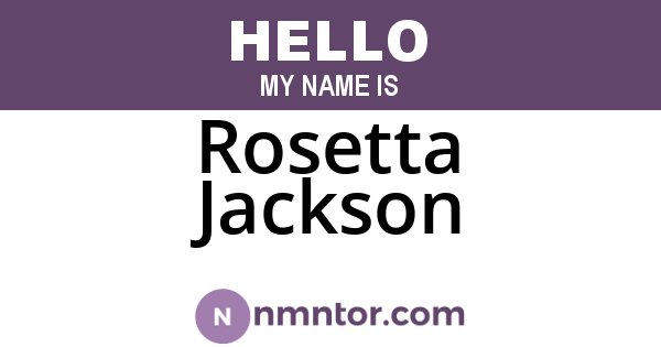 Rosetta Jackson