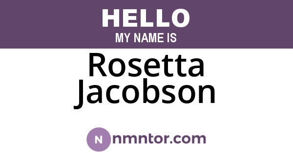Rosetta Jacobson