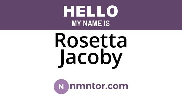 Rosetta Jacoby