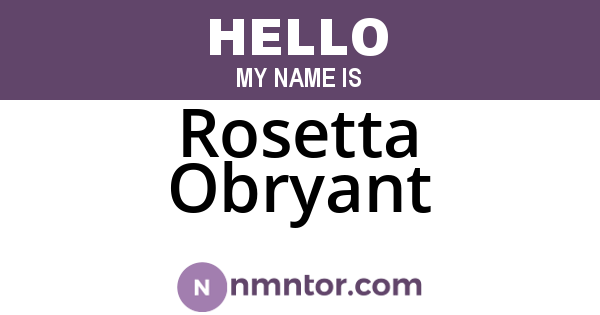 Rosetta Obryant