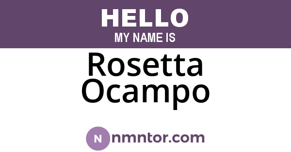 Rosetta Ocampo