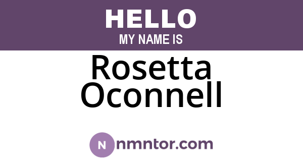 Rosetta Oconnell