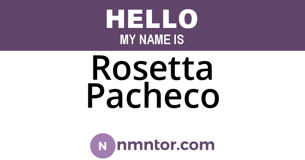 Rosetta Pacheco