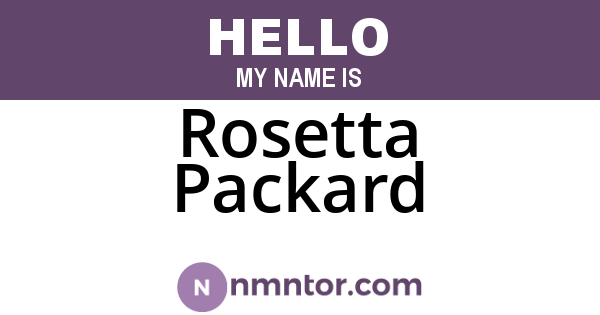 Rosetta Packard