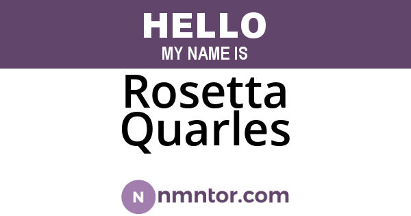 Rosetta Quarles